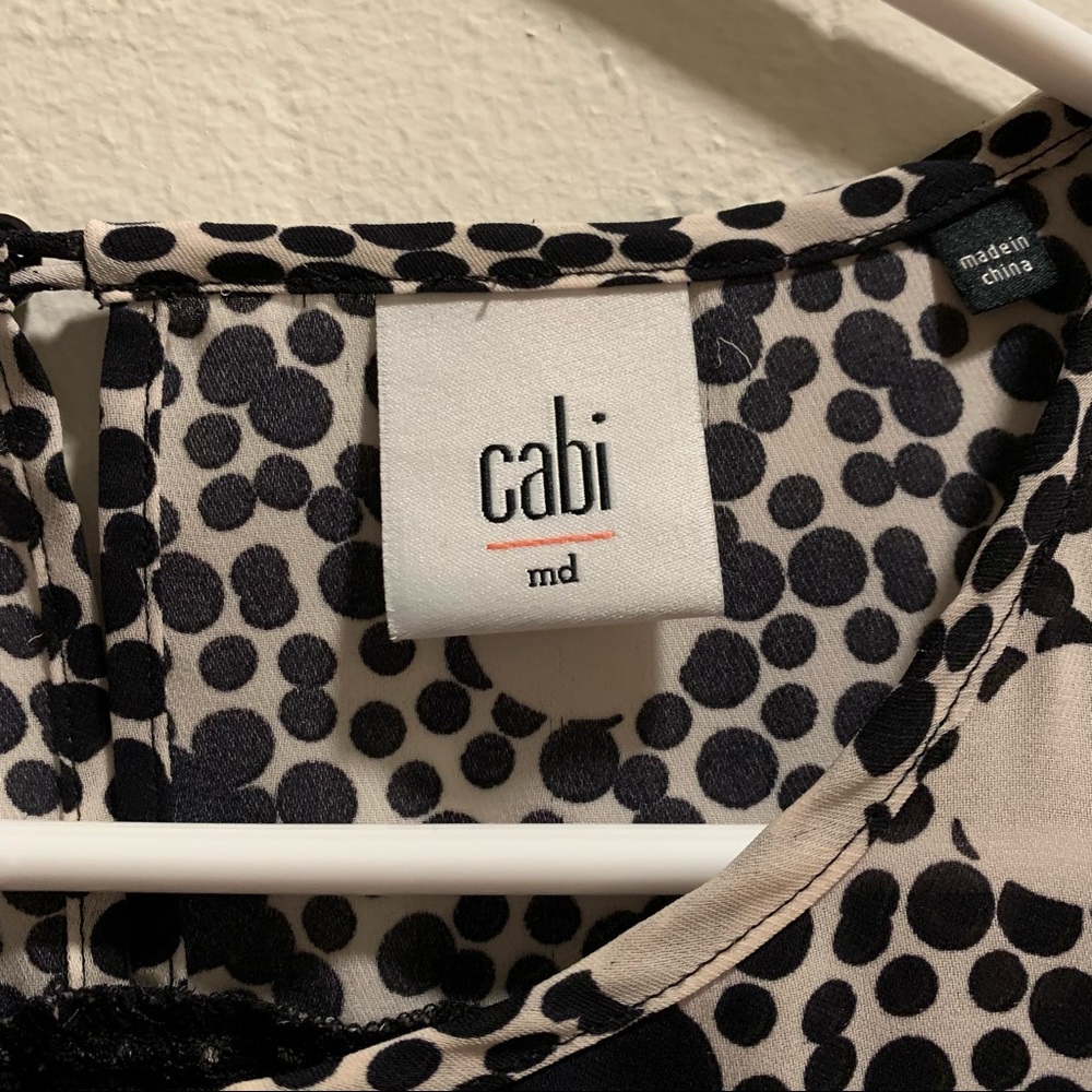 Cabi Dots & Lace Sleeveless Top Size Medium - Picture 3 of 13